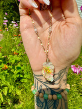 Load image into Gallery viewer, ♡one of one♡ iridescent raw opal necklace - 14k gold