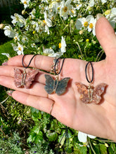 Load image into Gallery viewer, lil crystal butterfly necklace on cord