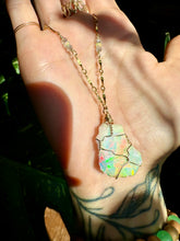 Load image into Gallery viewer, ♡one of one♡ iridescent raw opal necklace 14k gold