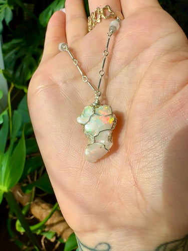 NEW ♡one of one♡ raw opal necklace sterling silver