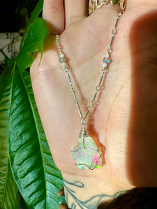 ♡one of one♡ raw opal necklace sterling silver