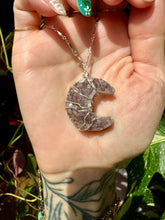 Load image into Gallery viewer, *one of one* amethyst druzy moon necklace in sterling silver