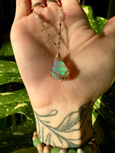 Load image into Gallery viewer, ♡one of one♡ iridescent raw opal necklace - 14k gold ***