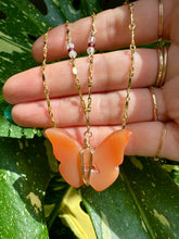 Load image into Gallery viewer, *one of one* carnelian butterfly necklace in gold