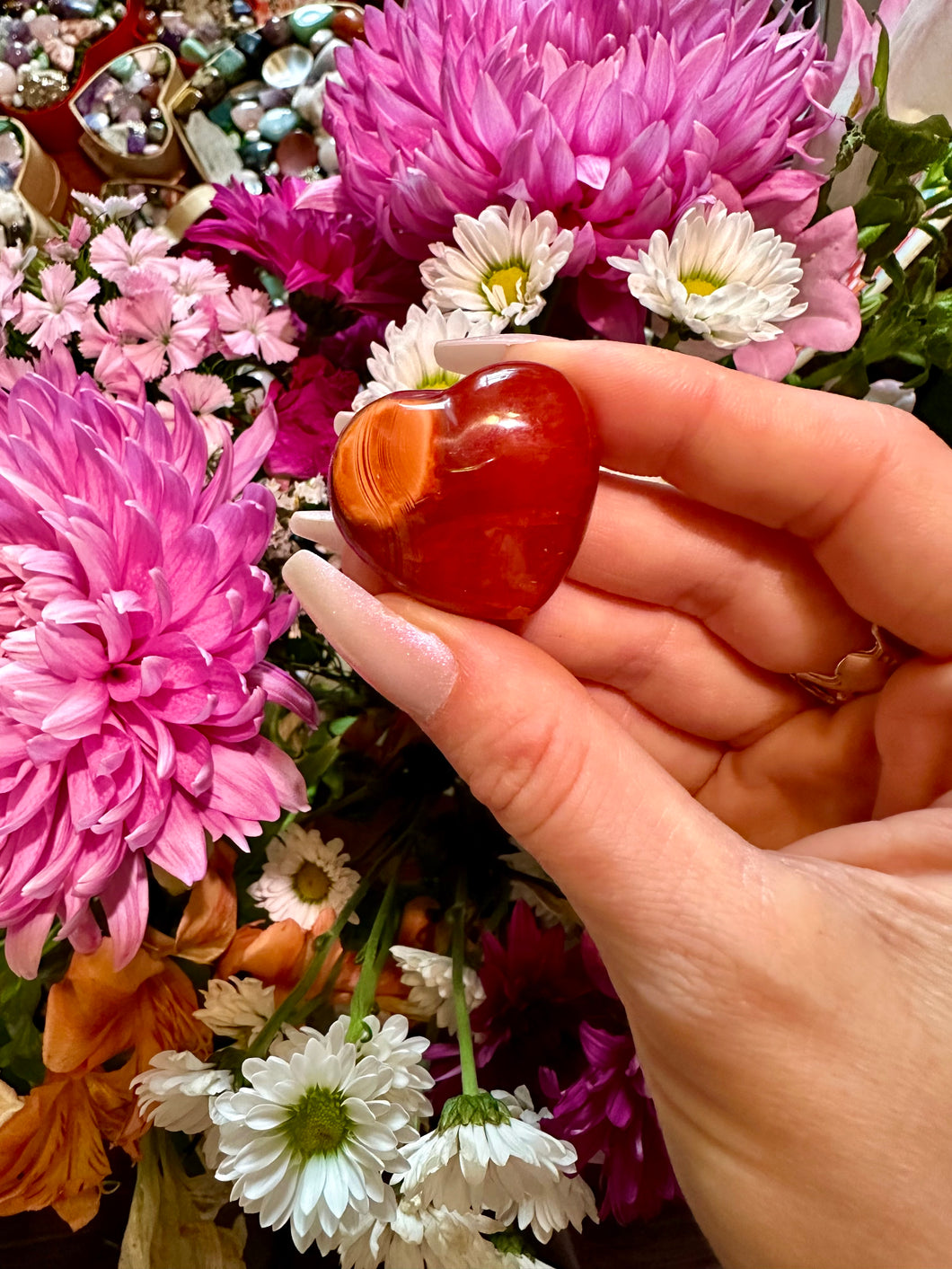 carnelian crystal heart