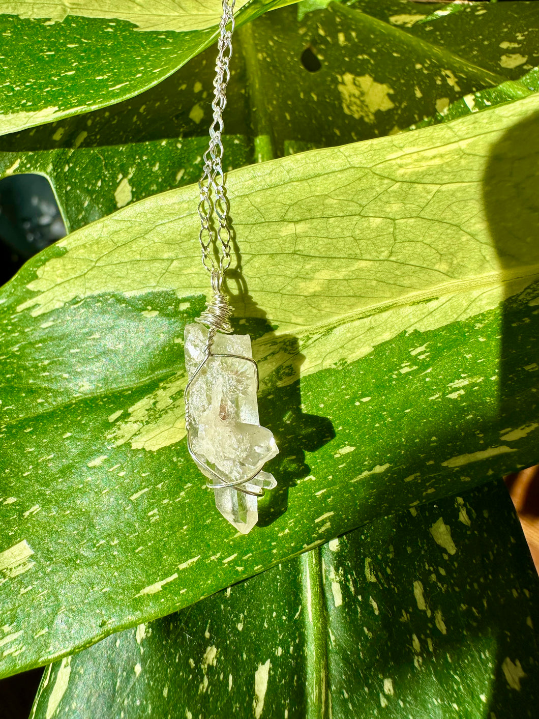 ♡one of one♡ raw quartz necklace sterling silver