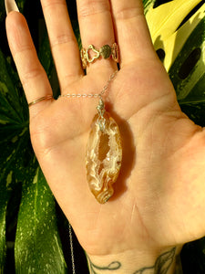 ♡one of one♡ agate geode necklace sterling silver