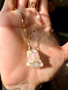 NEW ♡one of one♡ raw opal necklace 14k gold