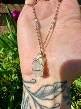 Load image into Gallery viewer, *one of one* ♡ iridescent raw opal necklace in 14k gold *