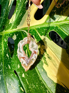 ♡one of one♡ agate geode necklace 14k gold