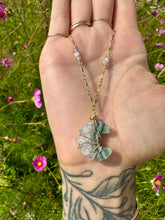 Load image into Gallery viewer, *one of one* agate quartz moon necklaceㅤ ♡ㅤ 14k gold fill