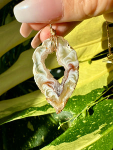 ♡one of one♡ agate geode necklace 14k gold