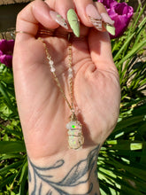 Load image into Gallery viewer, *one of one* ♡ iridescent raw opal necklace in 14k gold *