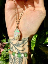 Load image into Gallery viewer, ♡one of one♡ iridescent raw opal necklace in 14k gold ***