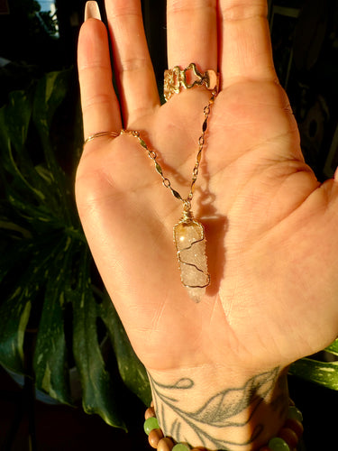 ♡one of one♡ fairy quartz necklace 14k gold