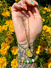 Load image into Gallery viewer, 🌈♡one of one♡ iridescent raw opal necklace 14k gold