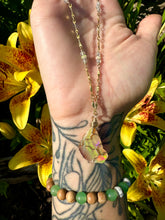 Load image into Gallery viewer, 🌈♡one of one♡ iridescent raw opal necklace 14k gold
