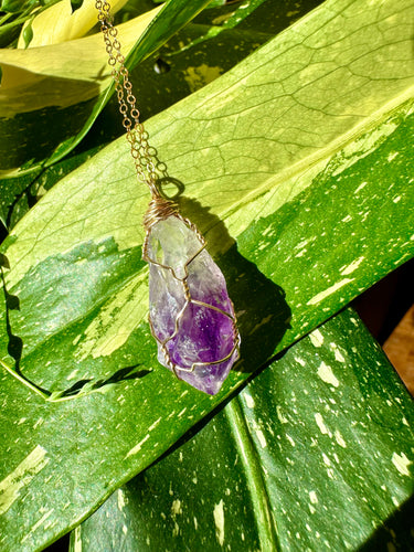 ♡one of one♡ raw amethyst necklace 14k gold