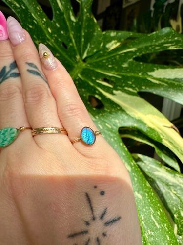 labradorite crystal ring ♡ handmade for you ♡