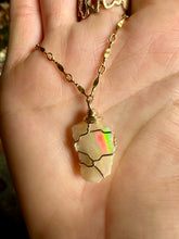 Load image into Gallery viewer, ♡one of one♡ raw opal necklace gold 🌈