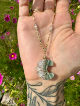 Load image into Gallery viewer, *one of one* agate quartz moon necklaceㅤ ♡ㅤ 14k gold fill