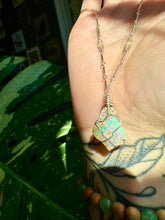 Load image into Gallery viewer, ♡one of one♡ iridescent raw opal necklace sterling silver