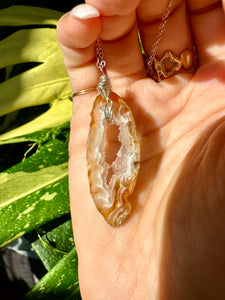 ♡one of one♡ agate geode necklace sterling silver