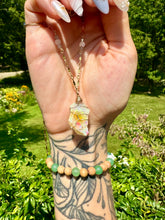 Load image into Gallery viewer, ♡one of one♡ iridescent raw opal necklace - 14k gold