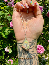 Load image into Gallery viewer, *one of one* raw opal necklace in sterling silver detailed chain 🌈