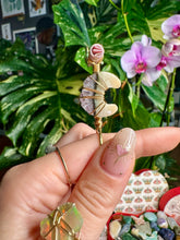 Load image into Gallery viewer, little quartz crystal moon  ☾ smoke ring ♡             *handmade for you* ♡