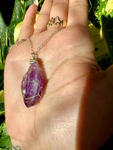 ♡one of one♡ raw amethyst necklace sterling silver