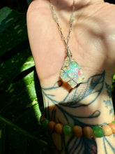 Load image into Gallery viewer, ♡one of one♡ iridescent raw opal necklace sterling silver