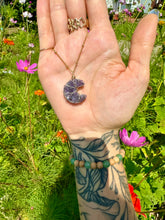 Load image into Gallery viewer, ♡one of one♡ lil raw amethyst moon necklace - 14k gold