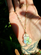 Load image into Gallery viewer, ♡one of one♡ iridescent raw opal necklace 14k gold