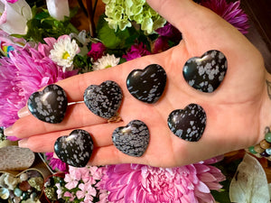 snowflake obsidian crystal heart