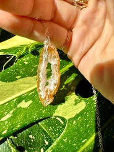 ♡one of one♡ agate geode necklace sterling silver