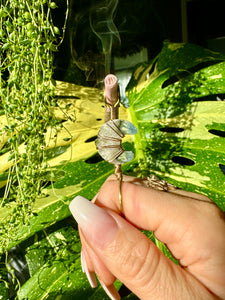 little quartz crystal moon  ☾ smoke ring ♡             **pre-order** ♡