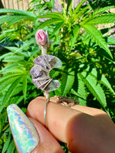 Load image into Gallery viewer, *one of one* lil amethyst moon  ☾ sterling silver smoke ring ♡