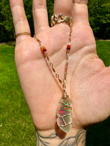 ♡*one of one*♡ rare dark raw opal necklace ❤️‍🔥