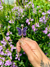 Load image into Gallery viewer, ♡*one of one*♡ 14k gold amethyst butterfly smoke ring •