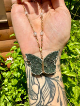 Load image into Gallery viewer, black amethyst butterfly necklace