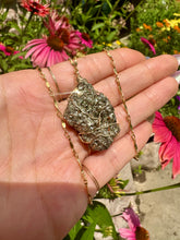 Load image into Gallery viewer, ♡*one of one*♡ large raw pyrite nug necklace gold