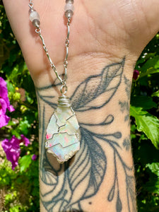 ♡*one of one*♡ raw opal necklace sterling silver