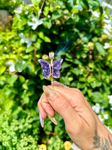 ♡*one of one*♡ 14k gold amethyst butterfly smoke ring •