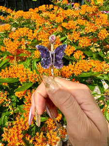 ♡*one of one*♡ 14k gold amethyst butterfly smoke ring •