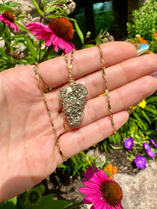 ♡*one of one*♡ lil raw pyrite nug necklace