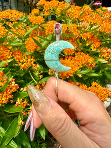 ♡*one of one*♡ sterling silver amazonite moon smoke ring