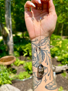 raw smoky quartz necklace