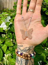 Load image into Gallery viewer, ♡*one of one*♡ quartz druzy butterfly silver necklace