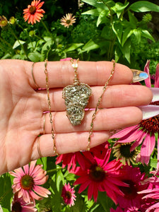 ♡*one of one*♡ lil raw pyrite nug necklace